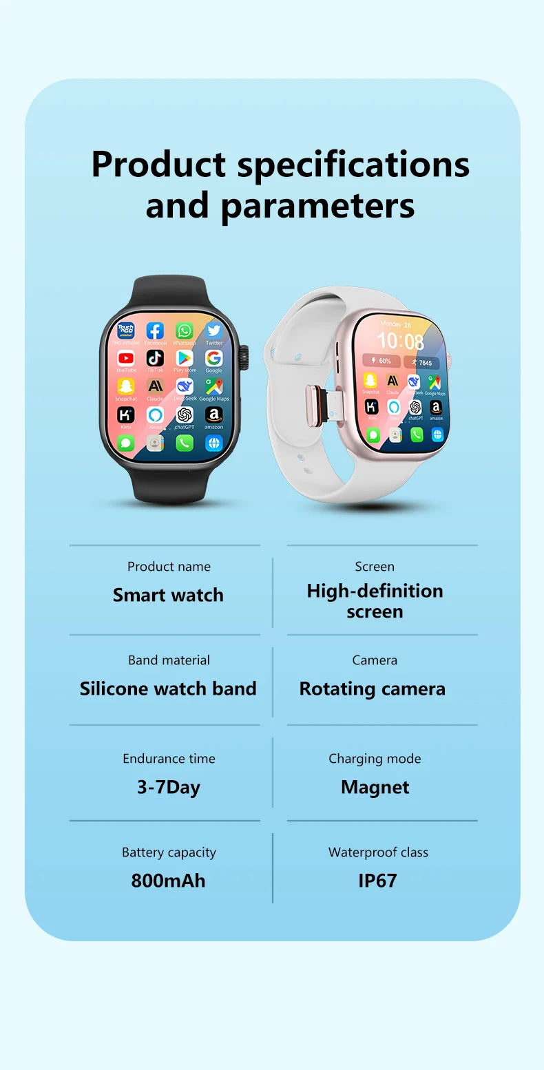 S10 Smart Watch – Android 4G LTE, AMOLED, GPS, Video Call & SIM Card