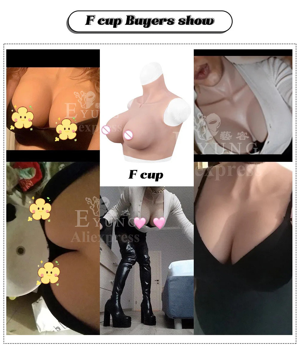 Eyung Realistic Silicone Fake Breast Forms Boobs for Crossdresser Shemale Transgenders Transvestite Mamario De Silicona Breasts