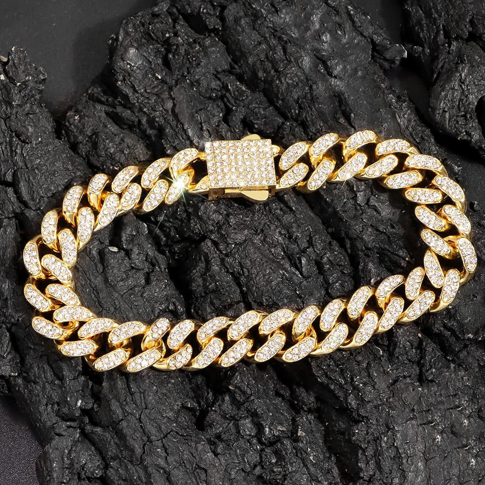 Women's 14mm Gold-Plated Chunky Cuban Link Chain Anklet