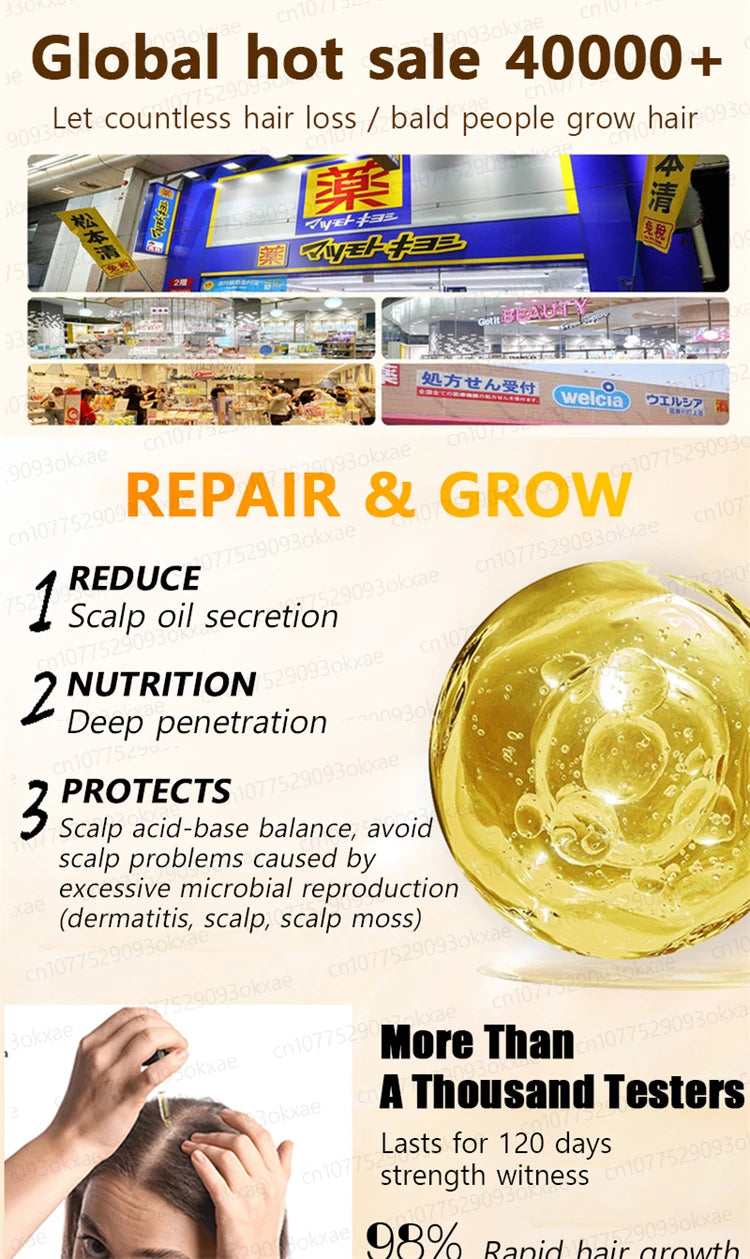 ZKRICARO 0fficial genuine, high quality hair growth essence 0il, scalp care, make hair grow thicker, no more baIIdness