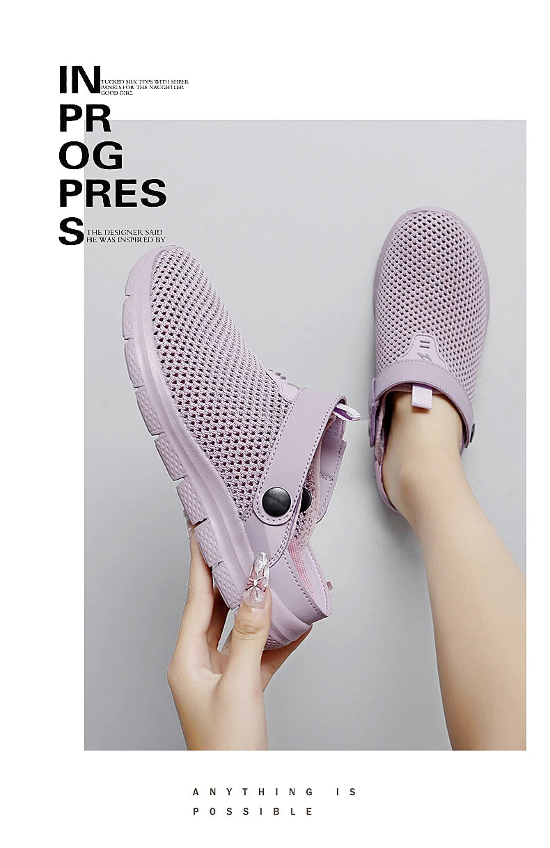 Summer Sandals for Women Breathable Beach Sandals Slippers Fashion Garden Clog Aqua Shoes Trekking Wading Shoes Plus Size 35-44