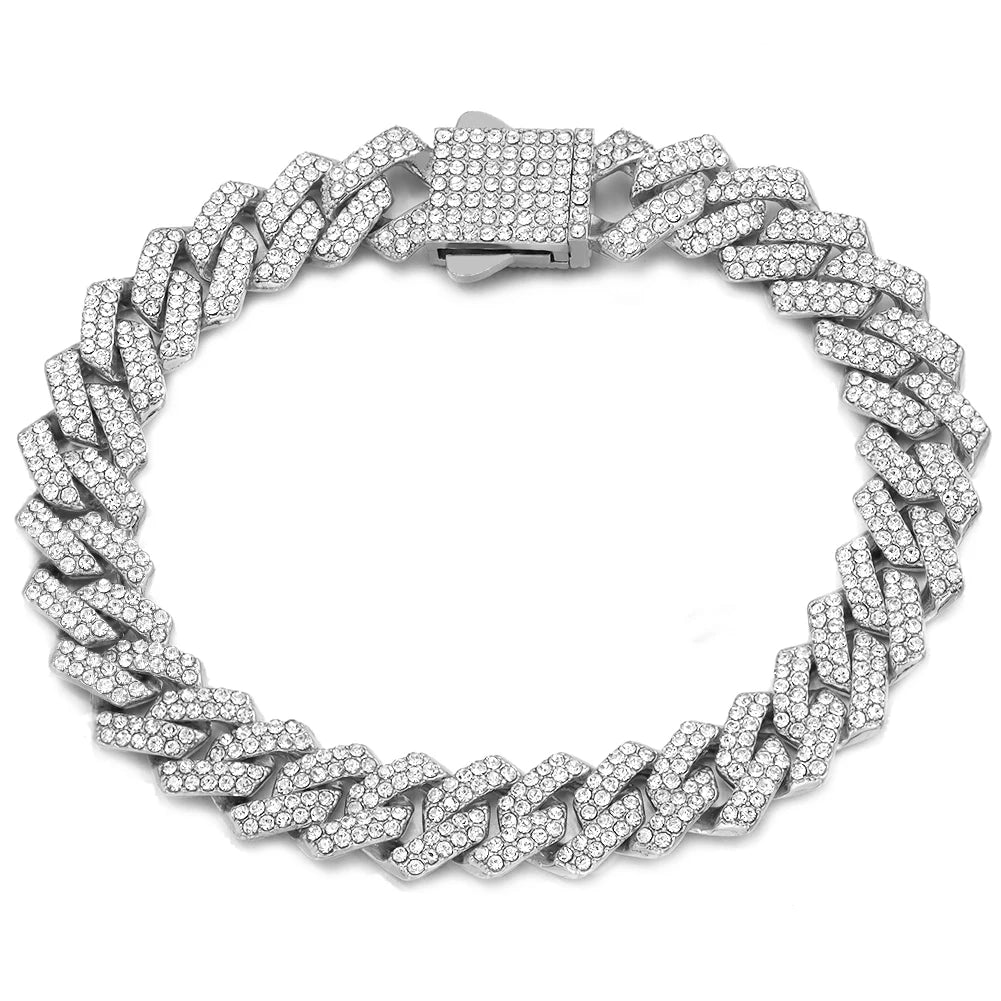 Summer 14MM Chunky Cuban Anklet For Women Gold - plated Rhombus Cuban Link Chain Anklets Beach Sandals Jewelry New - memorylane shop