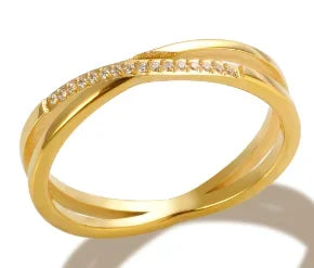 Stainless Steel Zircon Ring for Women – Waterproof Romantic Jewelry