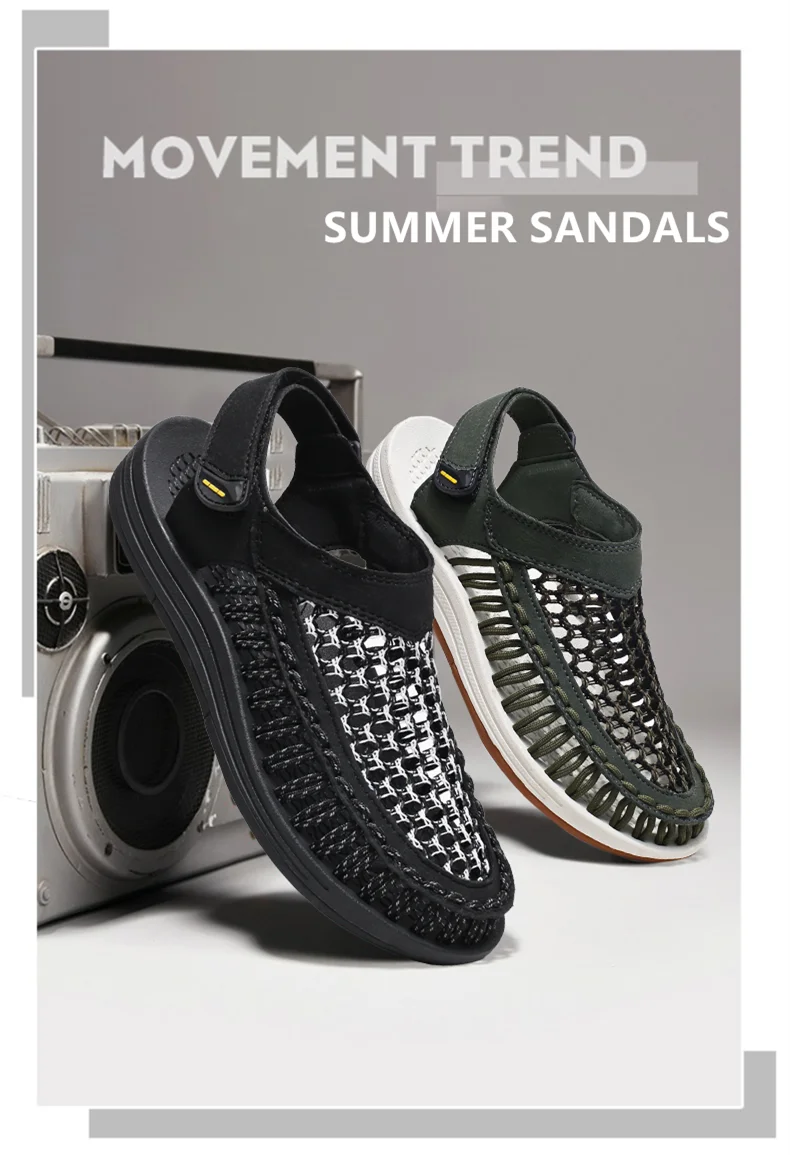 Summer New Sandals Men's Brand Designer Fashion Casual Outdoor Waders Large Size Hand-woven High Quality Beach Sandals For Men