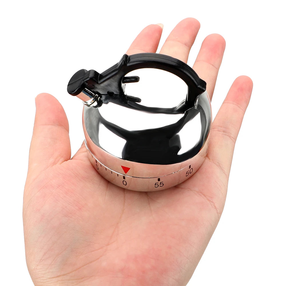 60-Minute Mechanical Kitchen Timer – Kettle Shape Countdown Alarm