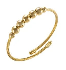 Fashion Simple Stainless Steel 3 Crystal Bracelet Bangle - memorylane shop