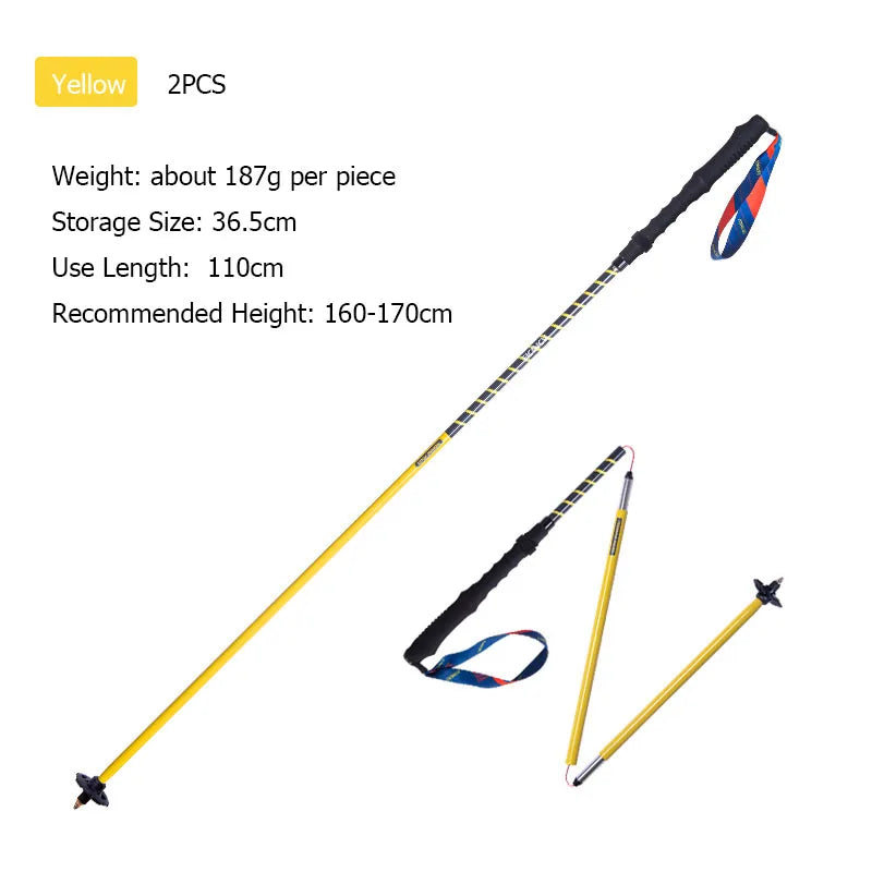 AONIJIE E4202 110cm 120cm Lightweight Folding Collapsible Quick Lock Cross-country Trekking Pole Aluminium Alloy Walking Stick