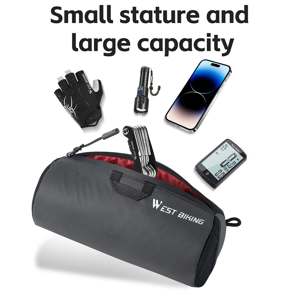 1L Reflective Bicycle Handlebar Bag Front Bike Bags With Adjustable Strap Portable Shoulder Bag For Cycling Road Bike Scooter