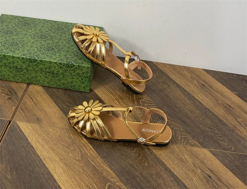 Summer Flat Sandals for Women Braided Hollow Closed - toe Sandals Outdoor Wear Breathable Holiday Roman Shoes sandalias de mujer - memorylane shop