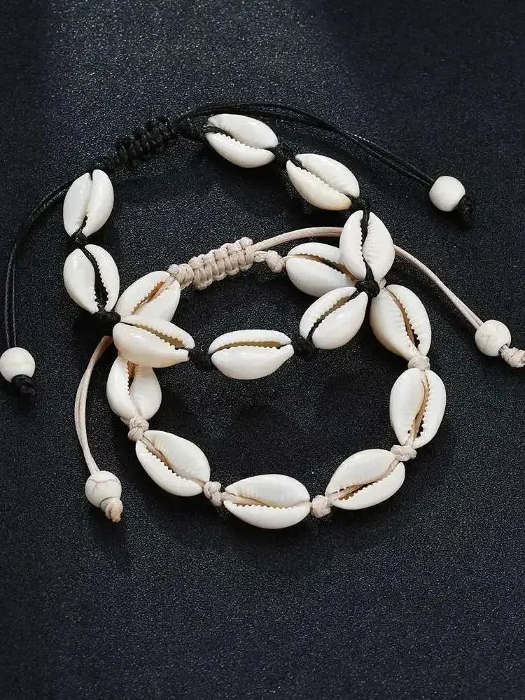 Summer Beach Shell Anklet For Women Bohemian Braided Rope Adjustable Chain Bangle Girls Leisure Vacation Jewelry - memorylane shop