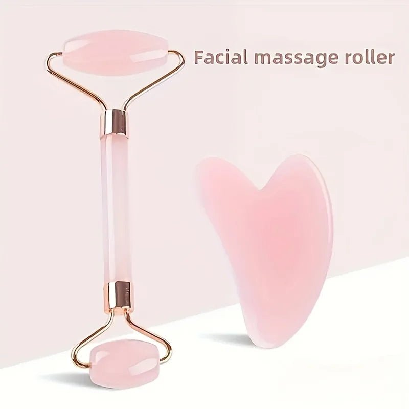 Facial Roller Set, Heart Face Massager, Body Gua Sha, 4 Seasons Double - Ended Beauty Stick Tools for Skincare - memorylane shop