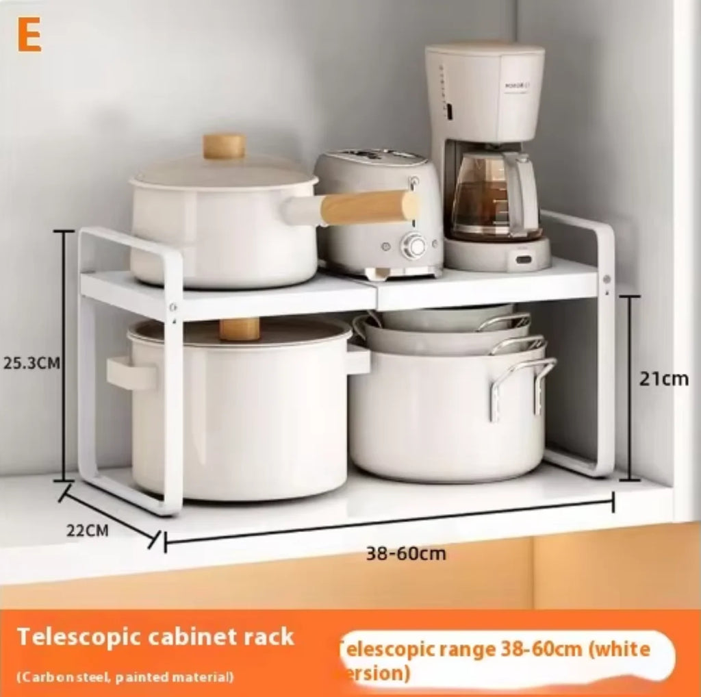 Retractable Kitchen Countertop Shelf – Adjustable Microwave & Oven Rack Organizer