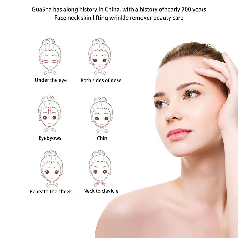 Stainless Steel Facial GuaSha Scraping Face Care Lifting Massage Tools Anti Wrinkle Skin Tighten Cooling Cellulite Massager Tool