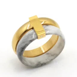 Stainless Steel Zircon Ring for Women – Waterproof Romantic Jewelry
