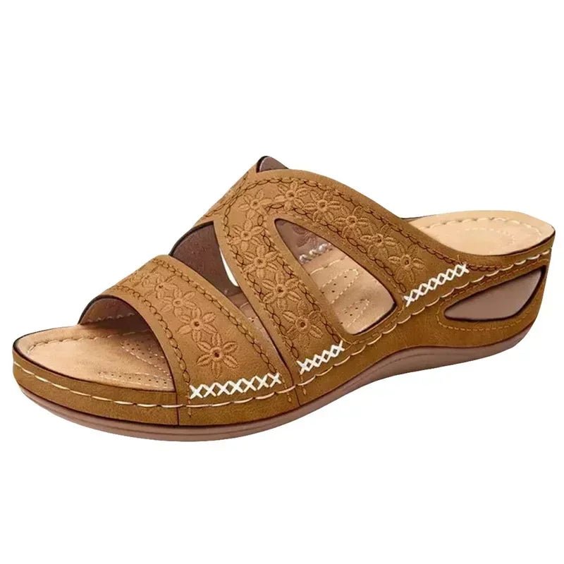 Summer 2025 women's sandals with exposed toes, retro anti slip leather casual women's fashionable versatile sandals - memorylane shop