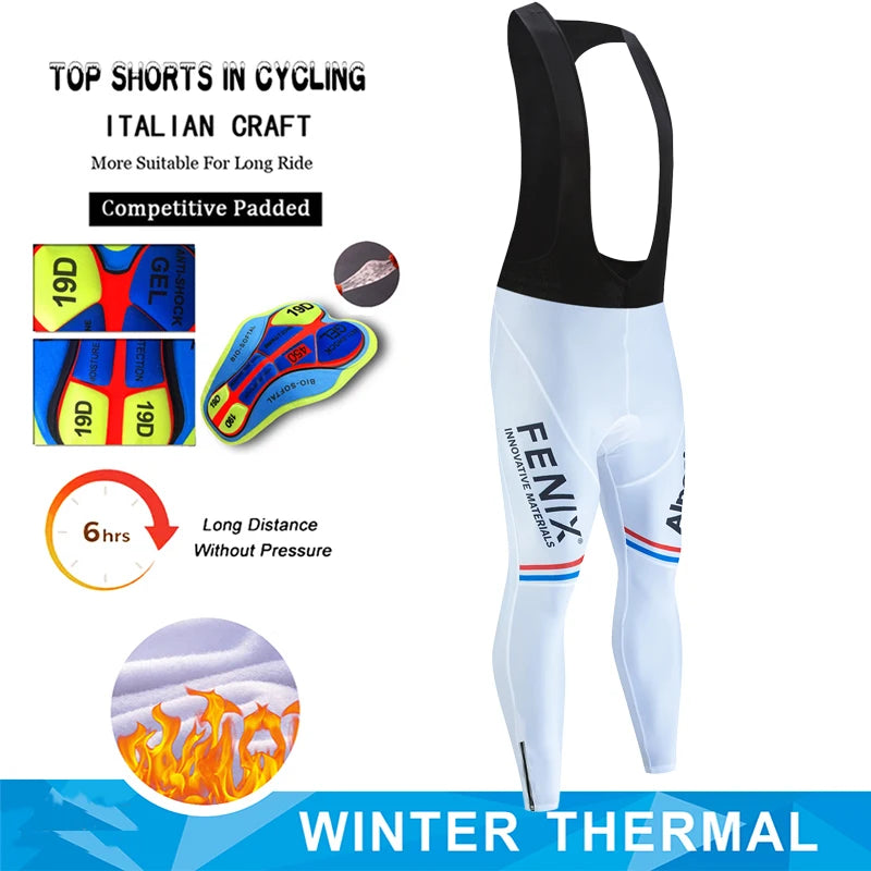 Alpecin Cycling Pants Winter Fleece Thermal Cycling Tights Men Cycling Bib Pants Windproof Bike Long Trousers MTB 19D GEL Padded