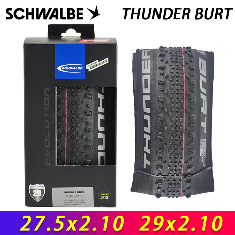 SCHWALBE Original THUNDER BURT 27.5x2.10 29x2.10 Folding Bicycle Tubeless Bike Tire for MTB XC Tracks Off-Road Cycling Parts