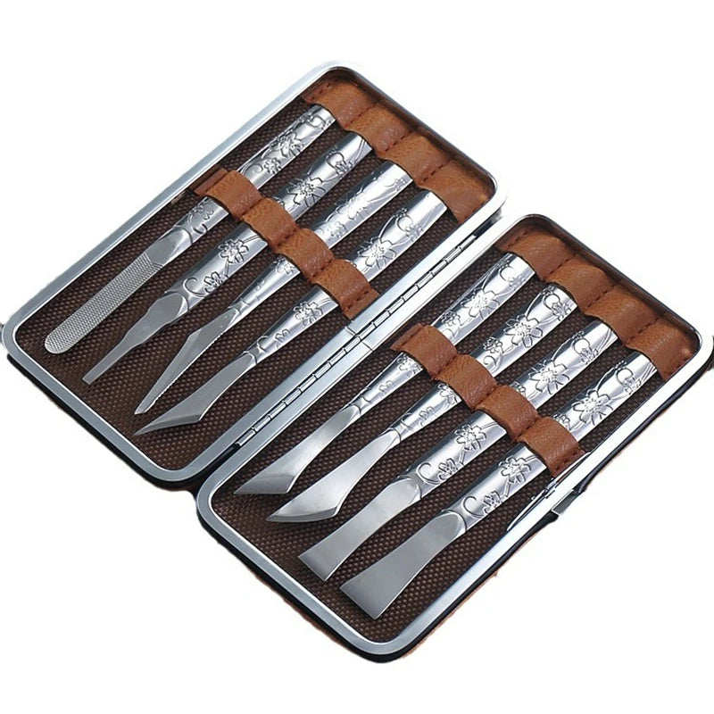 Professional Pedicure Tools Set Manicure Knife Kit Stainless Steel Toe Pedicure Knife Nail Clipper Feet Scraper Dead Skin Remove