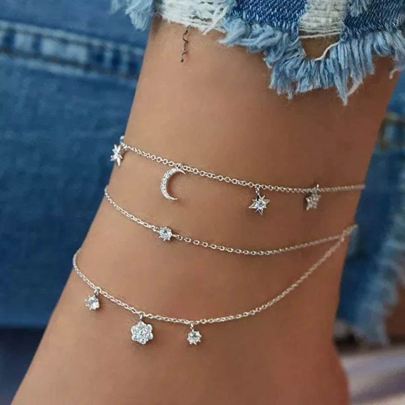 Hot selling minimalist ankle chain Bohemian style women's chain foot summer beach barefoot sandals ankle fashion jewelry