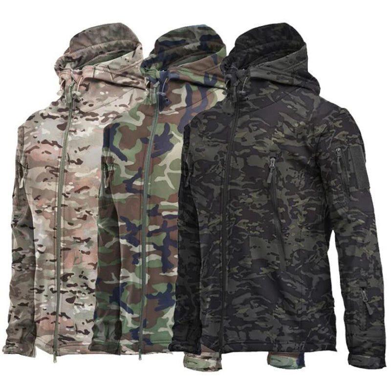 Outdoor Hiking Jacket Shark Skin Soft Shell Outwear Windproof Waterproof Windbreaker Training Tactical Jackets Hunting Clothes