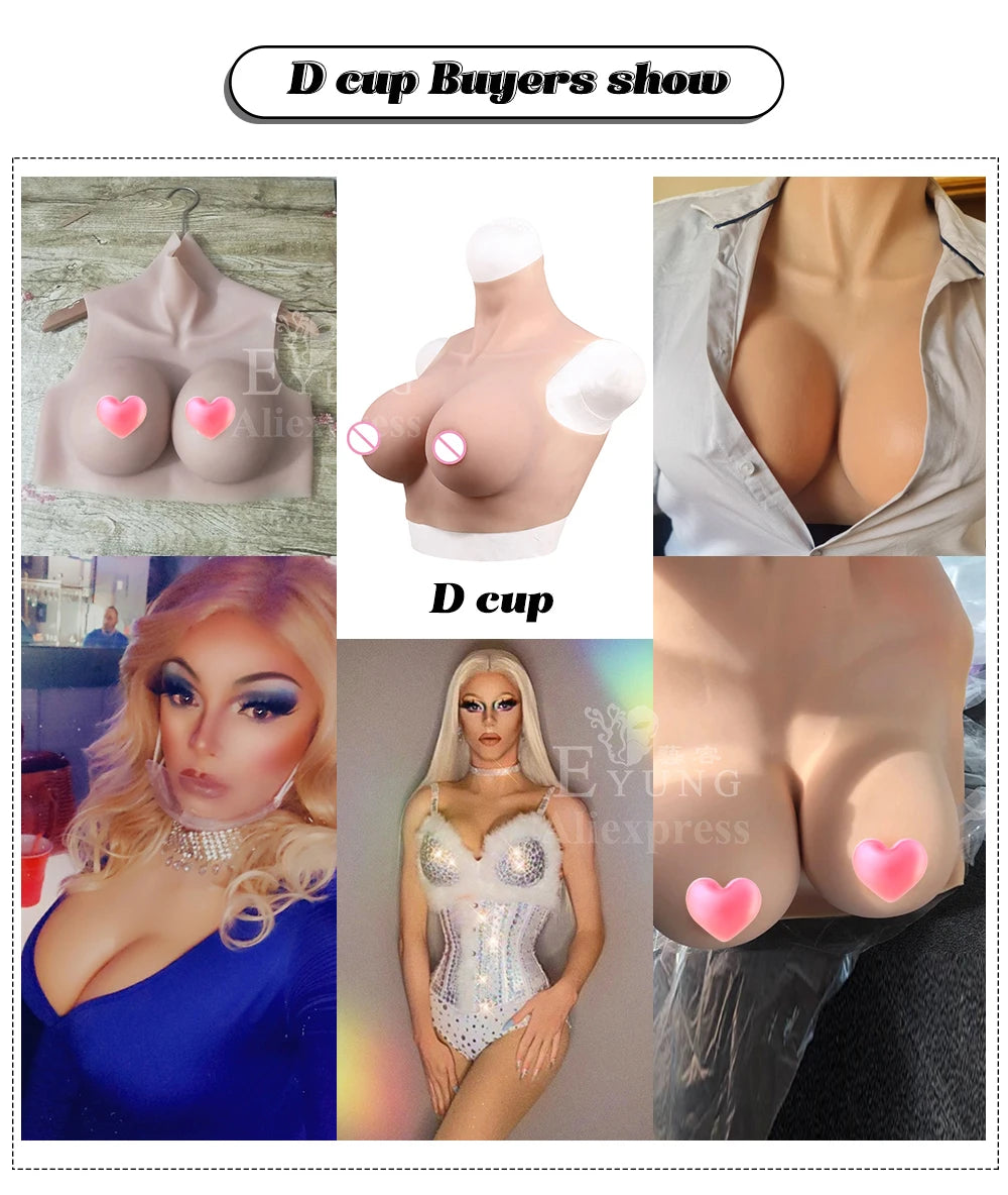 Eyung Realistic Silicone Fake Breast Forms Boobs for Crossdresser Shemale Transgenders Transvestite Mamario De Silicona Breasts