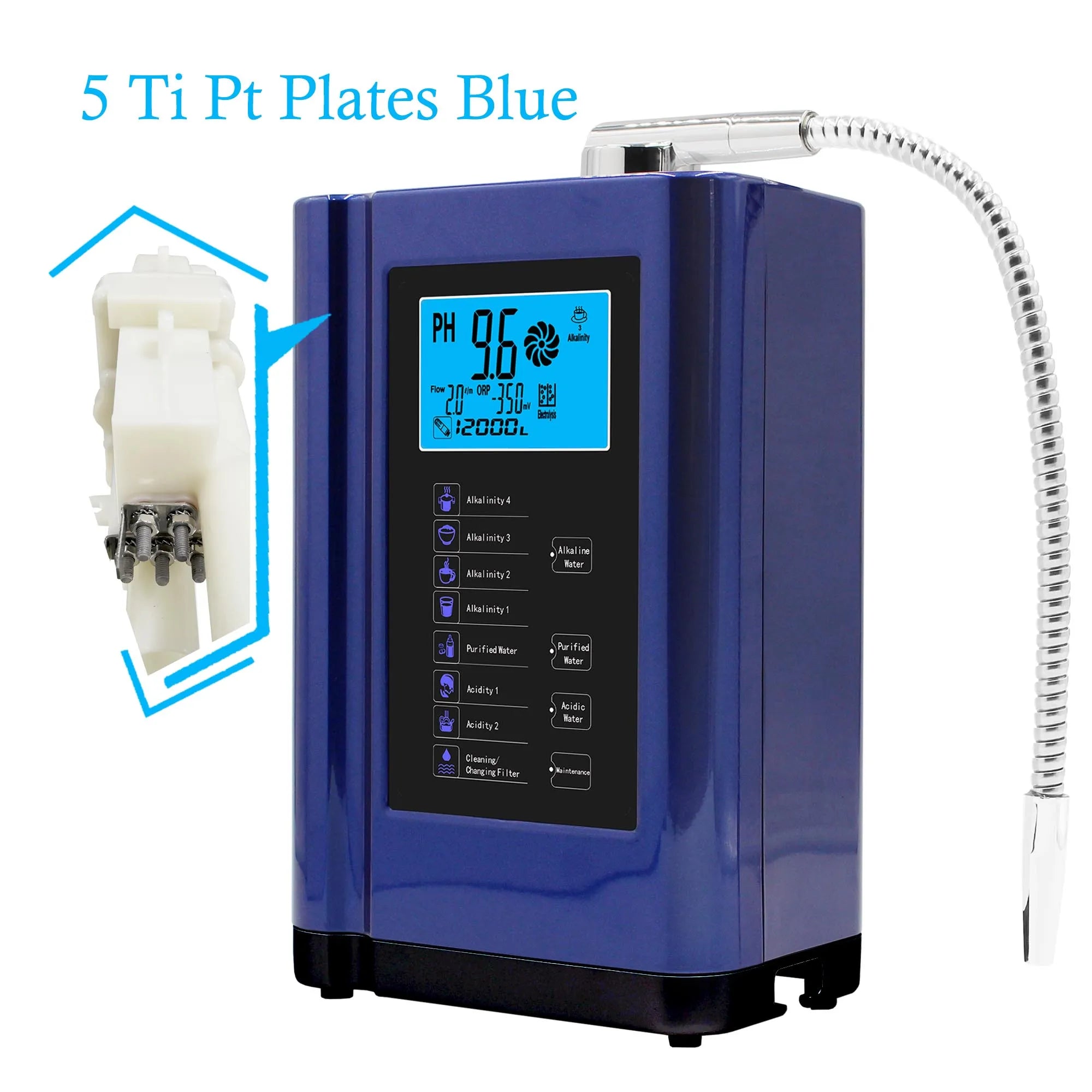 Alkaline Water Ionizer Hydrogen Generator Machine Purifier,Produces Ph 3.5 - 10.5 Alkaline Acid Water Water Filter System For Home - memorylane shop