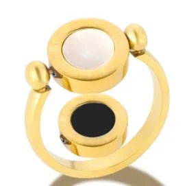 Stainless Steel Ring for Women Inlaid Zircon Rings Waterproof Romantic Fashion Jewelry - memorylane shop