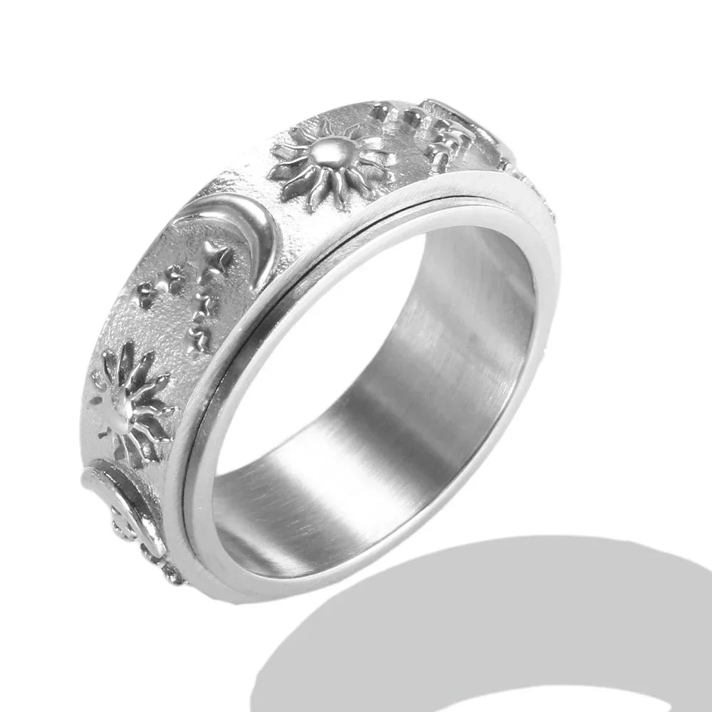 Personality Round Beads Ring Band Small Clear Crystal Zircon Waterproof Stainless Steel Rings Simple Granular Fine Jewelry - memorylane shop