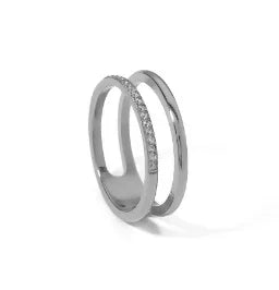 Stainless Steel Zircon Ring for Women – Waterproof Romantic Jewelry