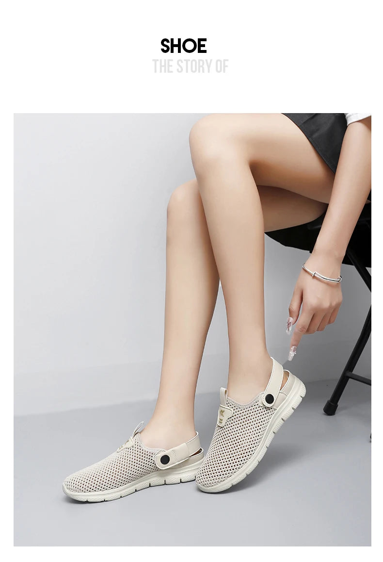 Summer Sandals for Women Breathable Beach Sandals Slippers Fashion Garden Clog Aqua Shoes Trekking Wading Shoes Plus Size 35-44