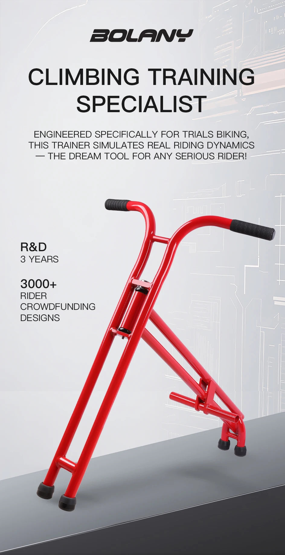 BOLANY Trial Bike Training Stand Frame Aluminum Alloy Bicycle Frame for Body Positioning Bike Trials Trial Riding Training Tools