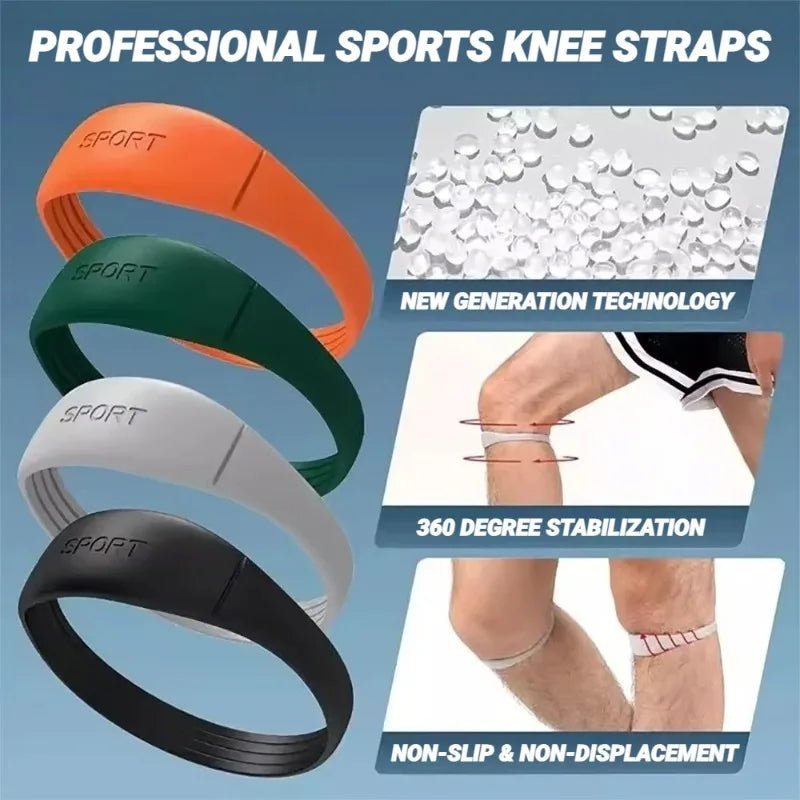 2Pcs Silicone Patella Tendon Knee Straps Support Care Strap Fixed Protection Flexible Sports Band Patellar Strape Brace Shock - memorylane shop