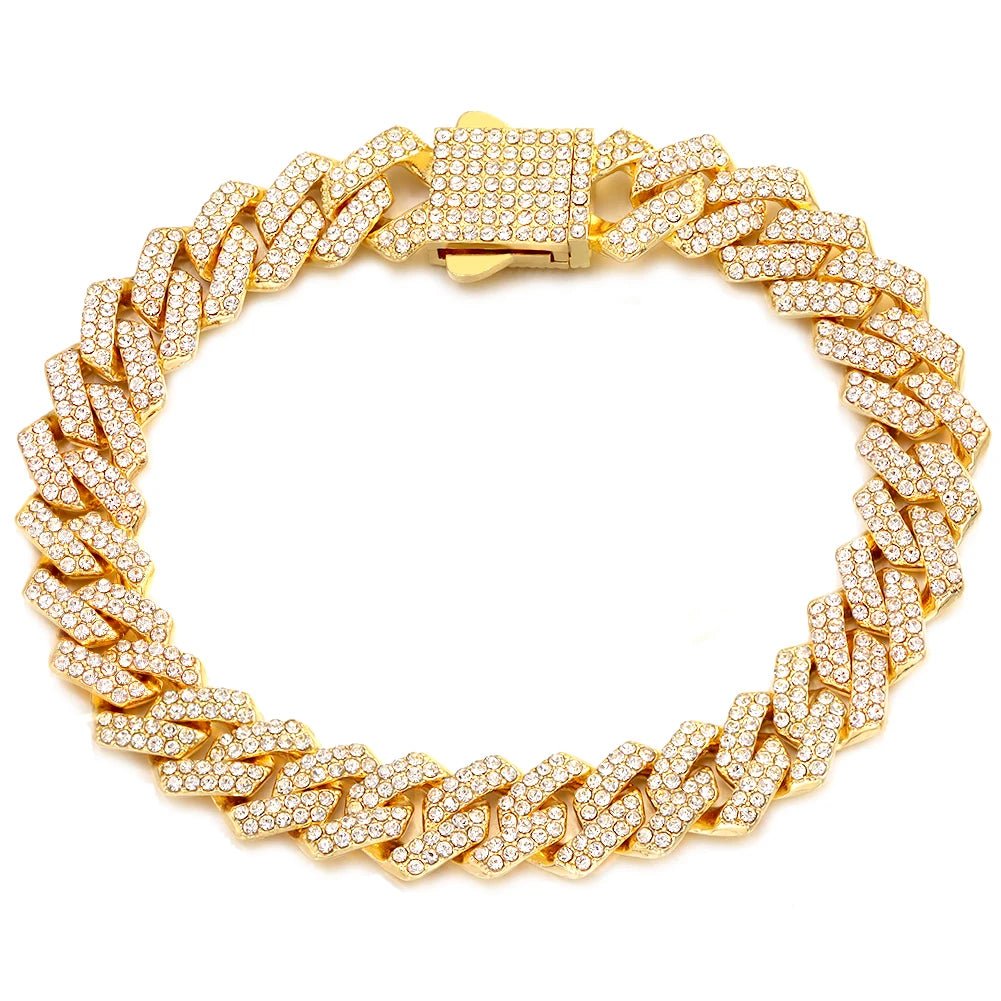 Summer 14MM Chunky Cuban Anklet For Women Gold - plated Rhombus Cuban Link Chain Anklets Beach Sandals Jewelry New - memorylane shop
