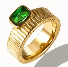 Stainless Steel Ring for Women Inlaid Zircon Rings Waterproof Romantic Fashion Jewelry - memorylane shop