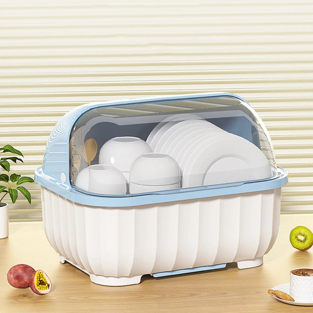 Kitchen Dish Drain Cabinet with Lid – Tableware & Chopstick Storage Box