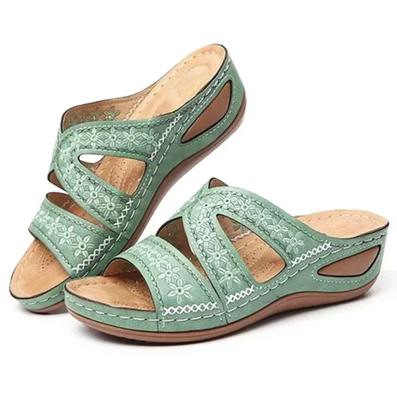Summer 2025 women's sandals with exposed toes, retro anti slip leather casual women's fashionable versatile sandals - memorylane shop