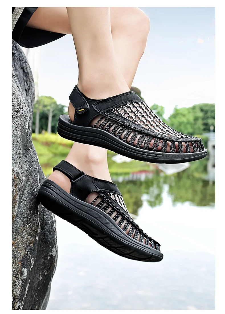 Summer New Sandals Men's Brand Designer Fashion Casual Outdoor Waders Large Size Hand-woven High Quality Beach Sandals For Men