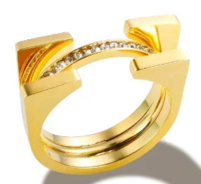 Stainless Steel Zircon Ring for Women – Waterproof Romantic Jewelry