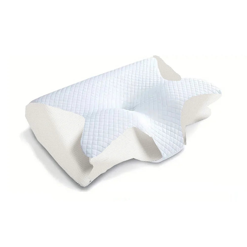 2-in-1 memory foam neck pillow - contoured orthopedic support for better sleep