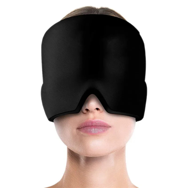 "Gel Ice Headache & Migraine Relief Hat, Cold Compress Therapy Cap, Ice Head Wrap & Eye Mask for Pain Relief