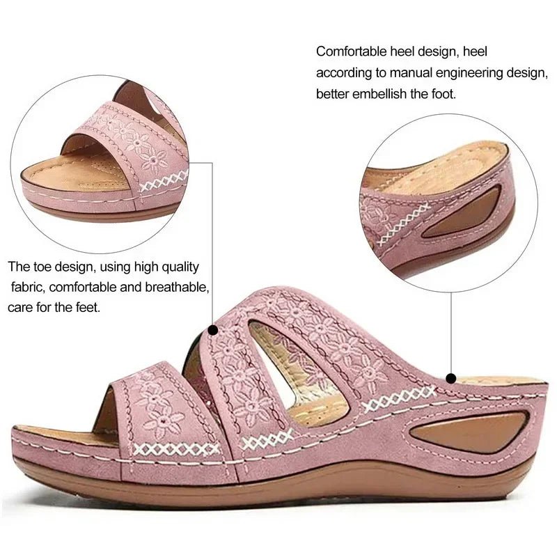 Summer 2025 women's sandals with exposed toes, retro anti slip leather casual women's fashionable versatile sandals - memorylane shop