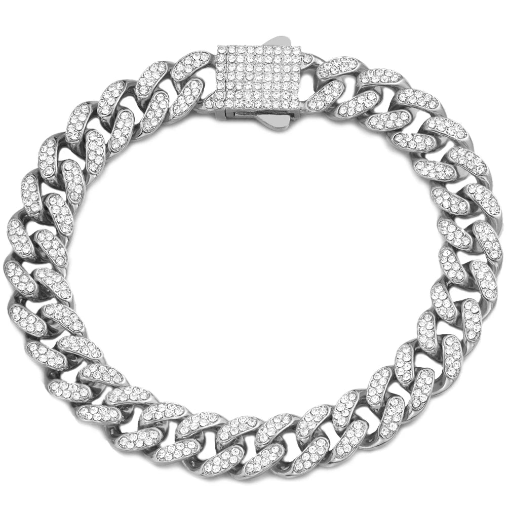Summer 14MM Chunky Cuban Anklet For Women Gold - plated Rhombus Cuban Link Chain Anklets Beach Sandals Jewelry New - memorylane shop