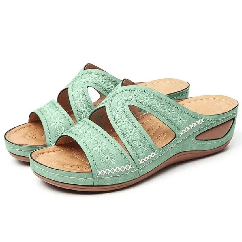 Summer 2025 women's sandals with exposed toes, retro anti slip leather casual women's fashionable versatile sandals - memorylane shop