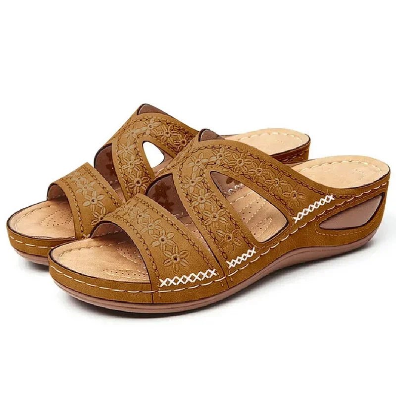 Summer 2025 women's sandals with exposed toes, retro anti slip leather casual women's fashionable versatile sandals - memorylane shop