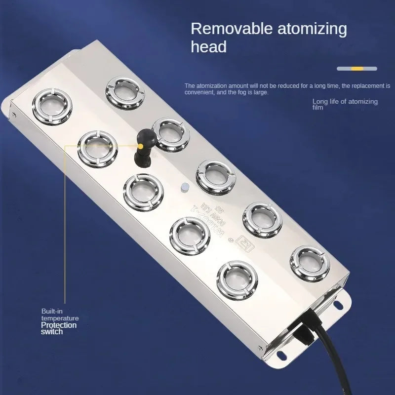 DC48V 4/6/8/10 Head Humidifier Ultrasonic Mist Maker Fogger For Mushroom Plants Without Power Supply
