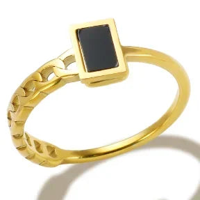 Stainless Steel Zircon Ring for Women – Waterproof Romantic Jewelry