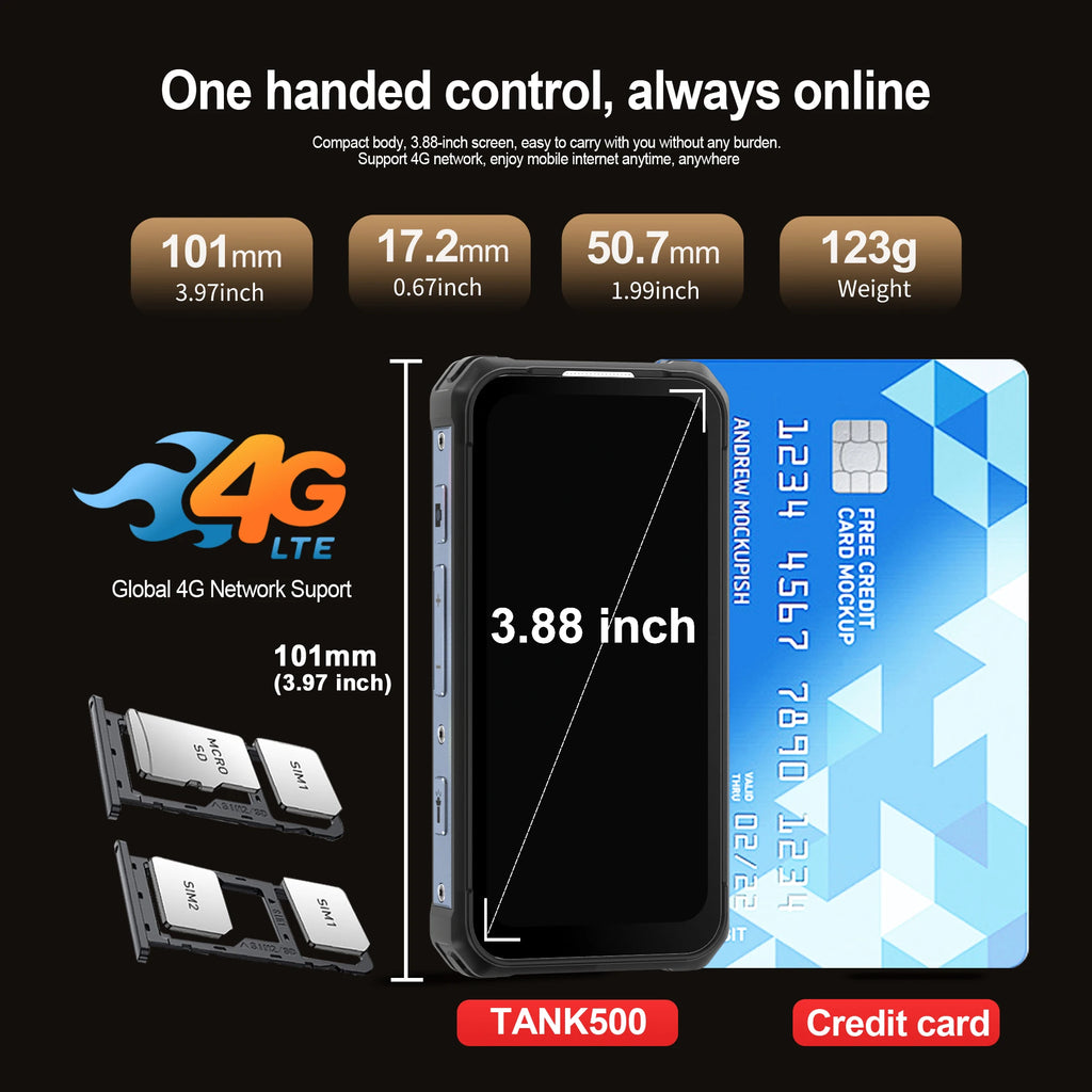 SERVO TANK500 Rugged Smartphone – IP68, 4G LTE, Android 12, 6GB RAM