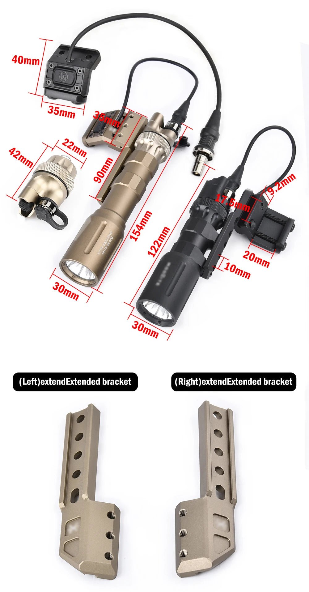 Tactical PLHV2 Flashlight High Power Scout Light Modlit PLH - V2 Hunting Weapon1 Lamp UNIT Offset Switch For 20mm Picatinny Rail - memorylane shop