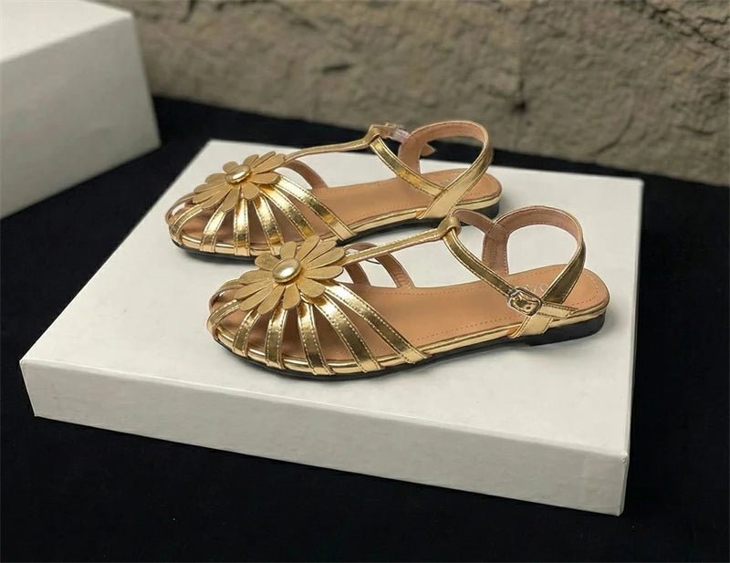 Summer Flat Sandals for Women Braided Hollow Closed - toe Sandals Outdoor Wear Breathable Holiday Roman Shoes sandalias de mujer - memorylane shop