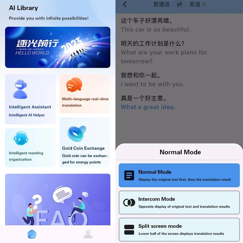 Wireless Bluetooth AI Real - time Language Translation Earphones 144 Languages Ear Hanging Headphone Translator For Busine - memorylane shop